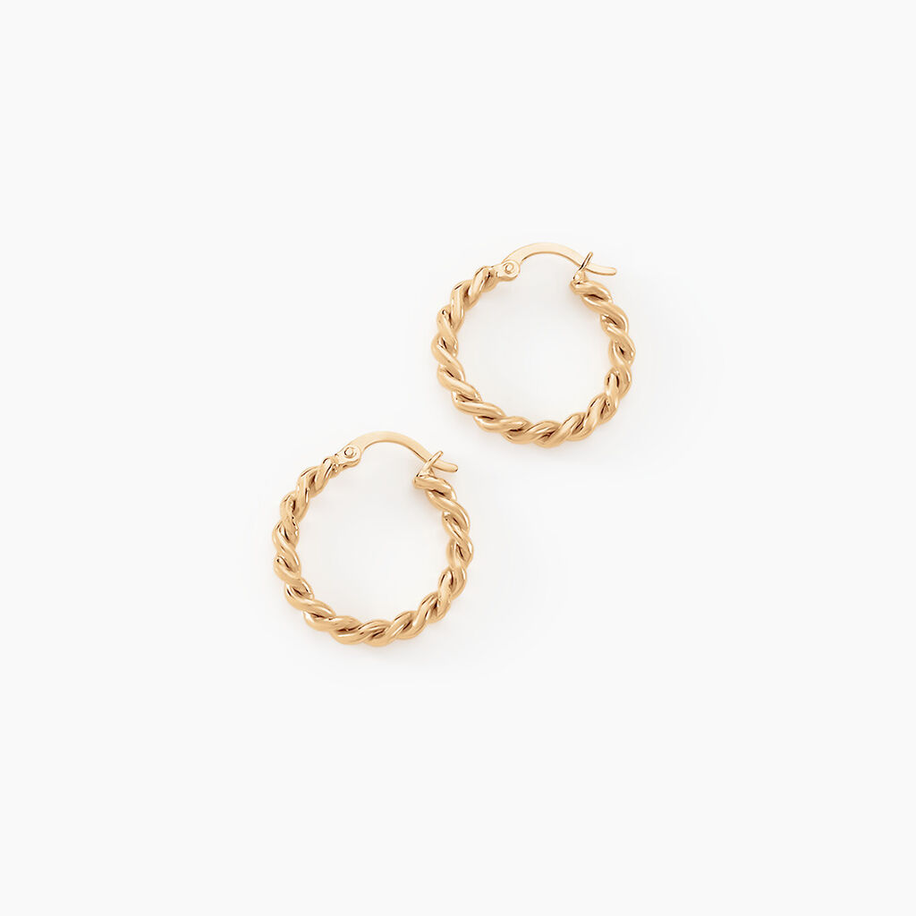 Créoles Plaqué Or Jaune Isaiah - Boucles d'oreilles créoles Femme | Histoire d’Or
