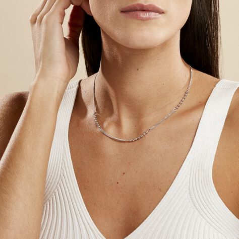 Collier Melodie Argent Blanc - Colliers fantaisie Femme | Histoire d’Or