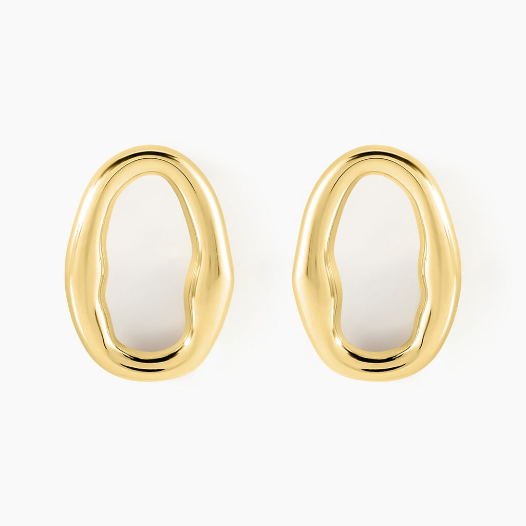 Boucles D'oreilles Gold Aura Acier Jaune - Boucles d'oreilles créoles Femme | Histoire d’Or
