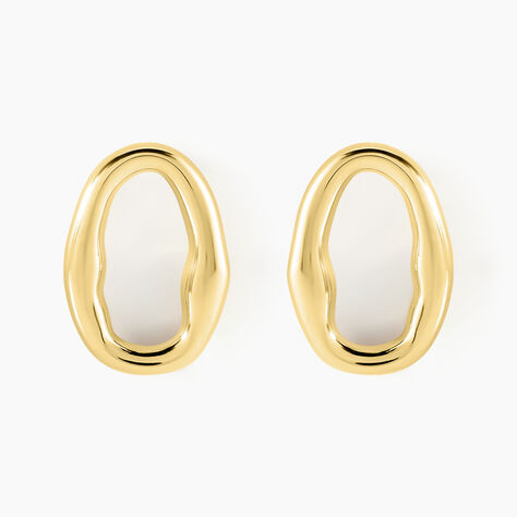 Boucles D'oreilles Gold Aura Acier Jaune - Boucles d'oreilles créoles Femme | Histoire d’Or