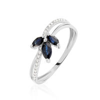 Bague Angie Or Blanc Saphir Diamant