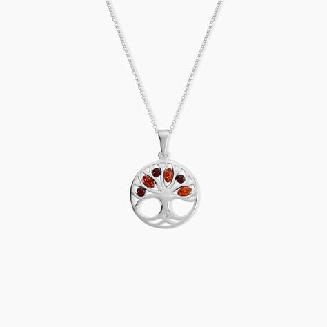 Collier Argent Blanc Odaya Ambre - Colliers pierre Femme | Histoire d&rsquo;Or