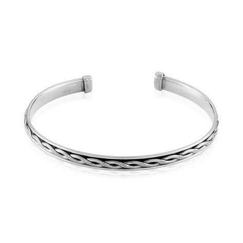 Bracelet Jonc Oscaro Argent Gris - Bracelets joncs Homme | Histoire d’Or