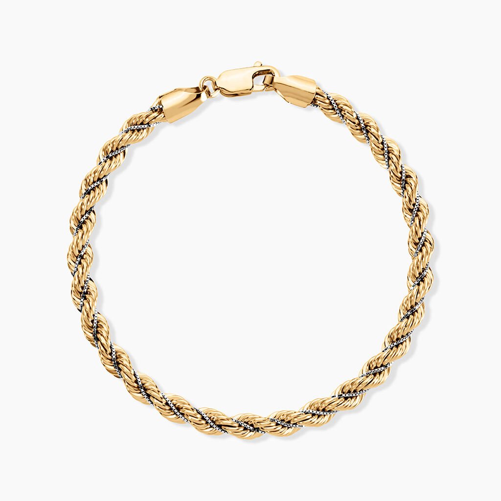 Bracelet Jerryenne Maille Corde Et Venitienne Or Bicolore - Bracelets chaîne Femme | Histoire d’Or