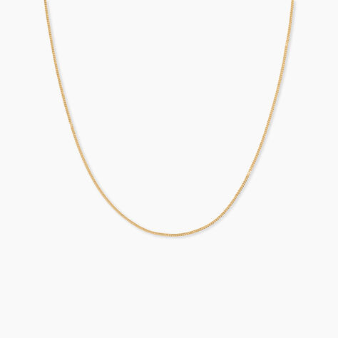 Chaine Iris Maille Gourmette Argent Dor&eacute; A L'Or 750/1000 - Chaines Unisex | Histoire d&rsquo;Or