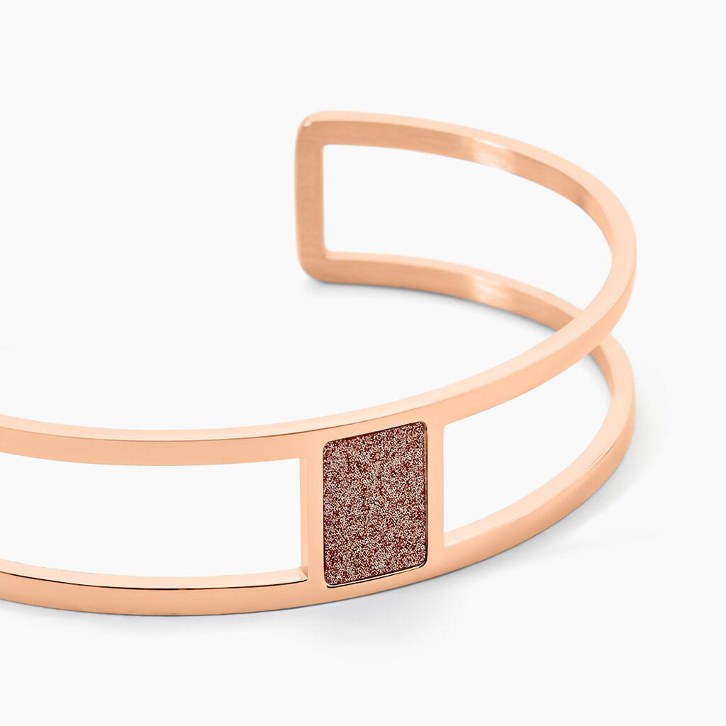 Bracelet Jonc Acier Rose Maria - Bracelets joncs Femme | Histoire d&rsquo;Or