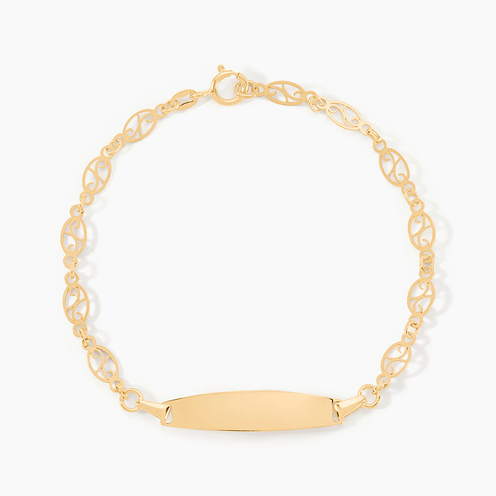 Bracelet Identit&eacute; Eudoxie Maille Filigrane Or Jaune - Bracelets Communion Enfant | Histoire d&rsquo;Or