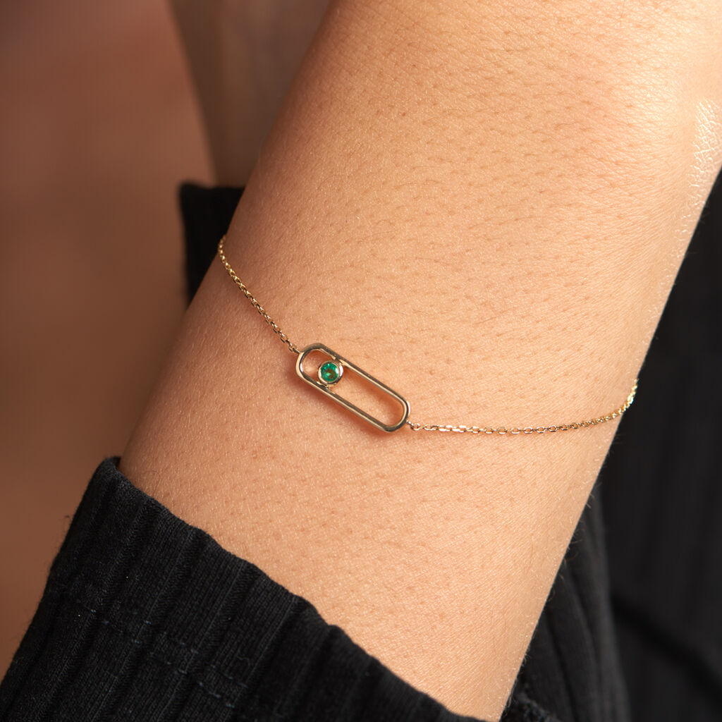 Bracelet Harmonie Or Jaune Emeraude - Bracelets Femme | Histoire d’Or