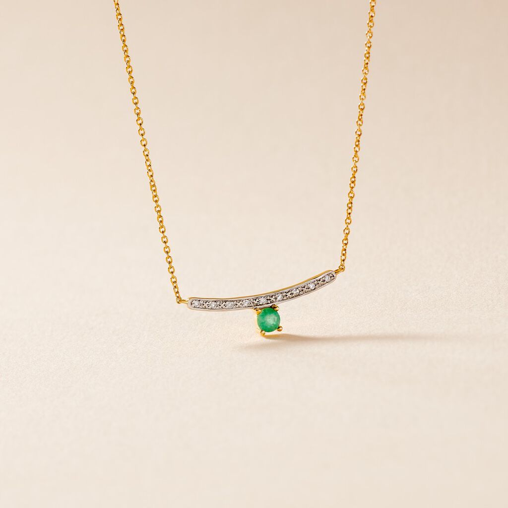 Collier Emeald Is The New Black Or Jaune Emeraude Diamant - Colliers Femme | Histoire d’Or