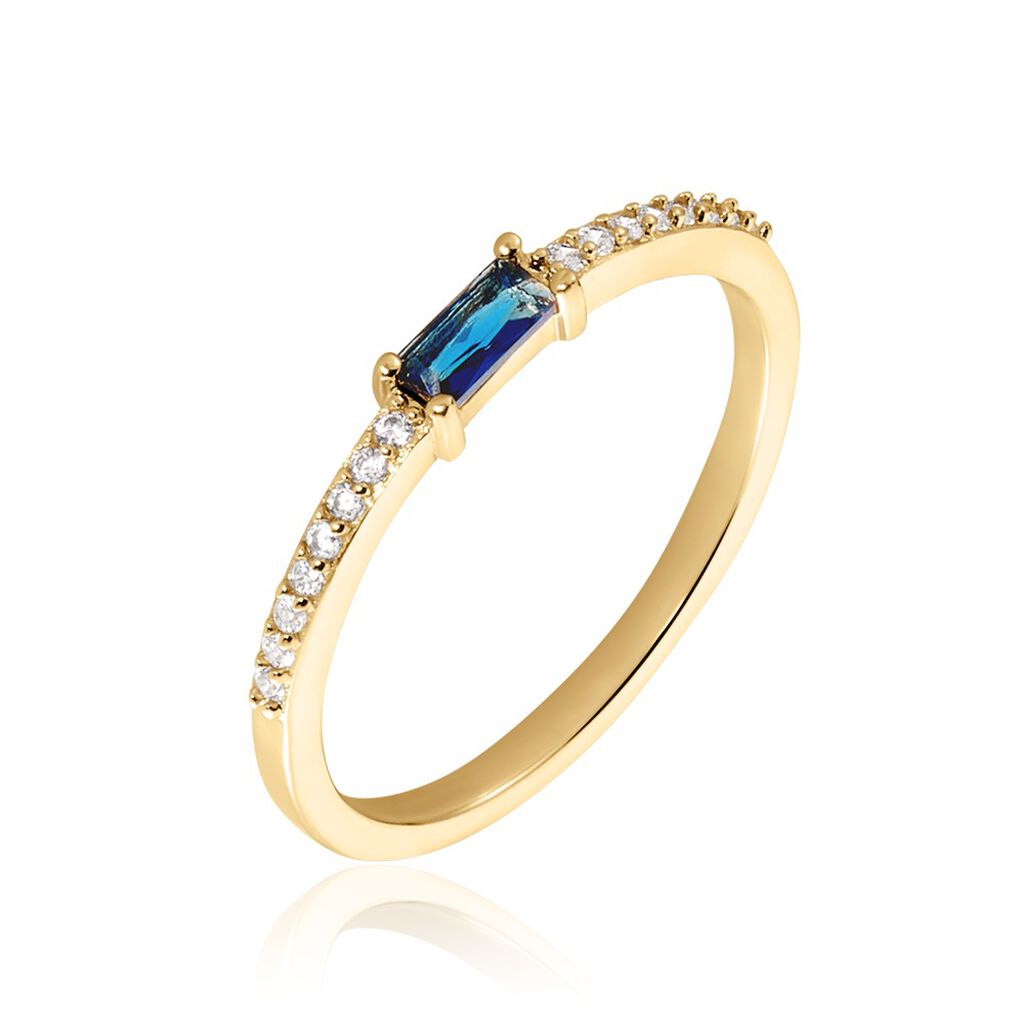 Bague Gamboa Plaqu&eacute; Or Jaune Verre Oxyde De Zirconium - Bagues solitaires Femme | Histoire d&rsquo;Or