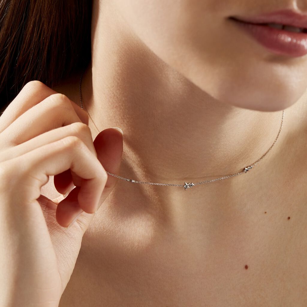 Collier Argent Blanc Astria - Colliers fantaisie Femme | Histoire d’Or
