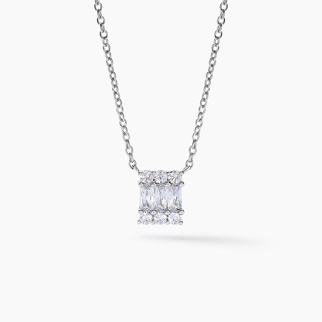 Collier Baroque Party Argent Blanc Oxyde De Zirconium - Colliers fantaisie Femme | Histoire d&rsquo;Or