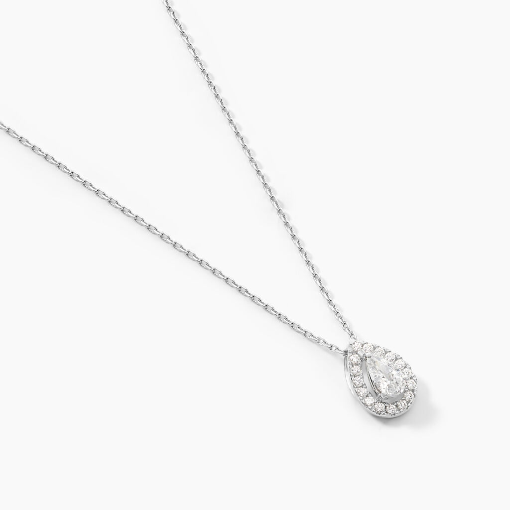 Collier Hildana Or Blanc Oxyde De Zirconium - Colliers Femme | Histoire d&rsquo;Or