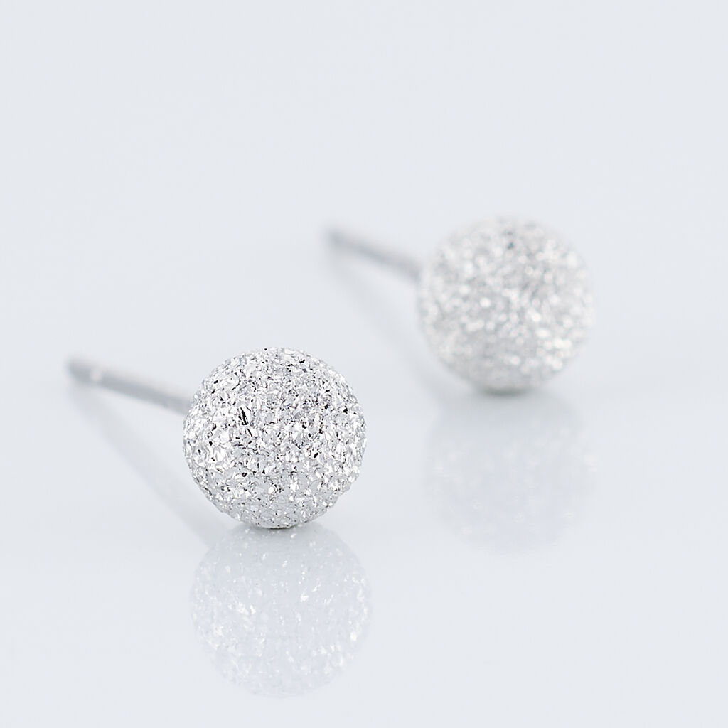 Boucles D'oreilles Puces Ayana Argent Blanc - Boucles d'oreilles fantaisie Femme | Histoire d’Or