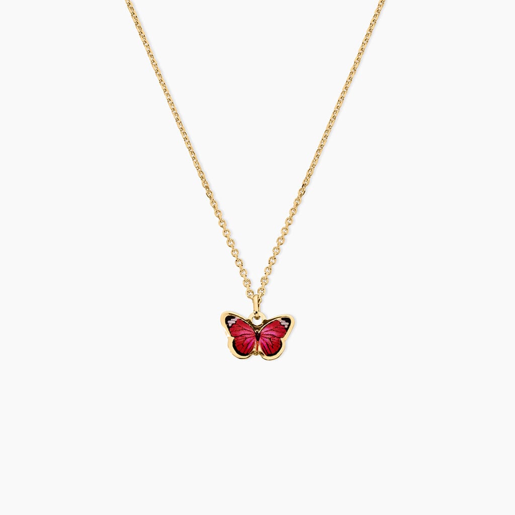 Collier Sulivia Papillon Argent Dor&eacute; A L'Or 750/1000 - Bijoux sans pierre Enfant | Histoire d&rsquo;Or