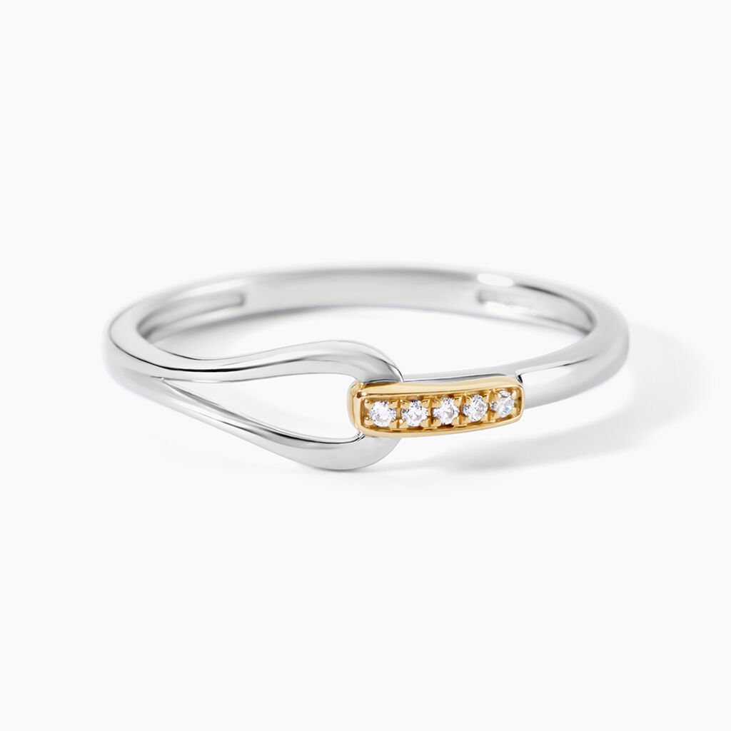 Bague Or Jaune Oxyde De Zirconium - Bagues avec pierre Femme | Histoire d’Or