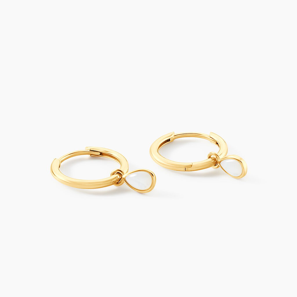 Cr&eacute;oles Ond&eacute;e Or Jaune Nacre - Boucles d'oreilles cr&eacute;oles Femme | Histoire d&rsquo;Or
