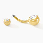 Piercing De Nombril Santuzza Acier Dor&eacute; Verre - Bijoux Femme | Histoire d&rsquo;Or