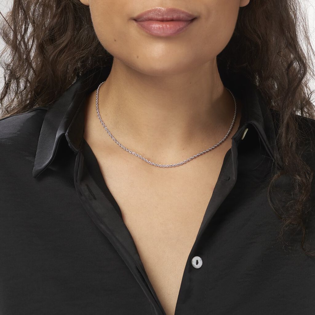 Collier Jerry Maille Corde Or Blanc - Chaines Femme | Histoire d’Or
