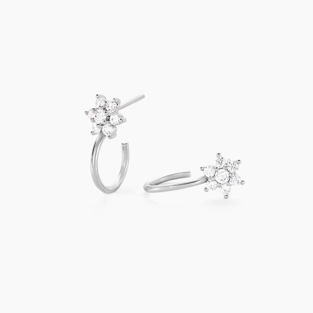 Créoles Galliane Argent Blanc Oxyde De Zirconium - Nouveautés Femme | Histoire d’Or