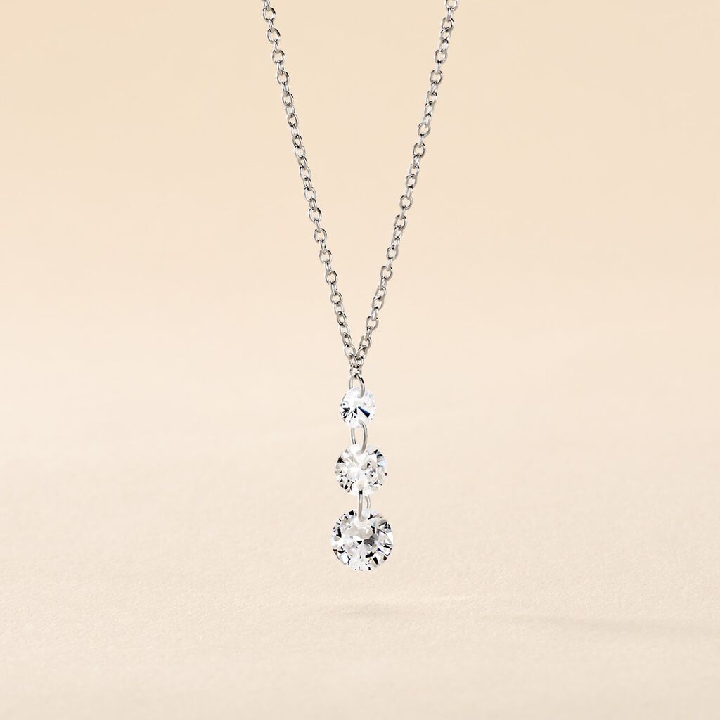 Collier Argent Constantin Argent Blanc Oxyde - Colliers fantaisie Femme | Histoire d&rsquo;Or