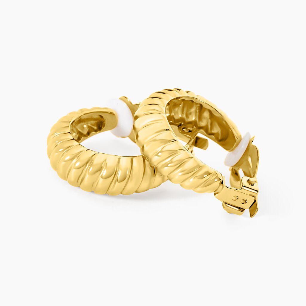 Créoles Lady Code Acier Jaune - Nouveautés Femme | Histoire d’Or
