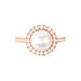 Bague Olivia Argent Rose Perle De Culture Et Oxyde De Zirconium - Bagues avec pierre Femme | Histoire d’Or