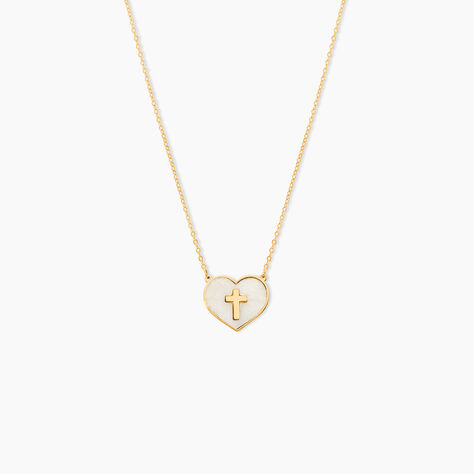 Collier Lawrie Or Jaune Nacre - Cadeaux de bapt&ecirc;me Famille | Histoire d&rsquo;Or