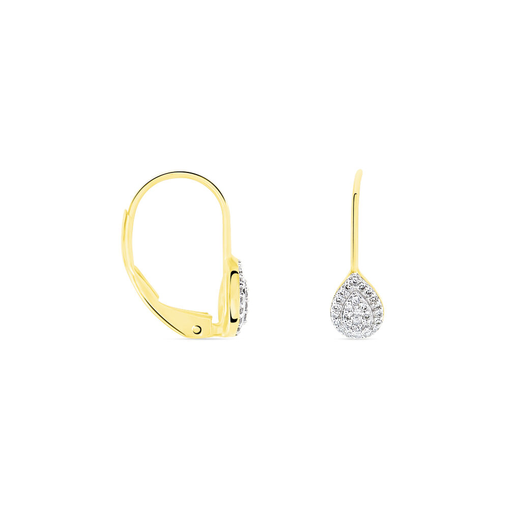 Boucles D'oreilles Pendantes Ursanne Or Jaune Diamants - Boucles d'oreilles pendantes Femme | Histoire d’Or