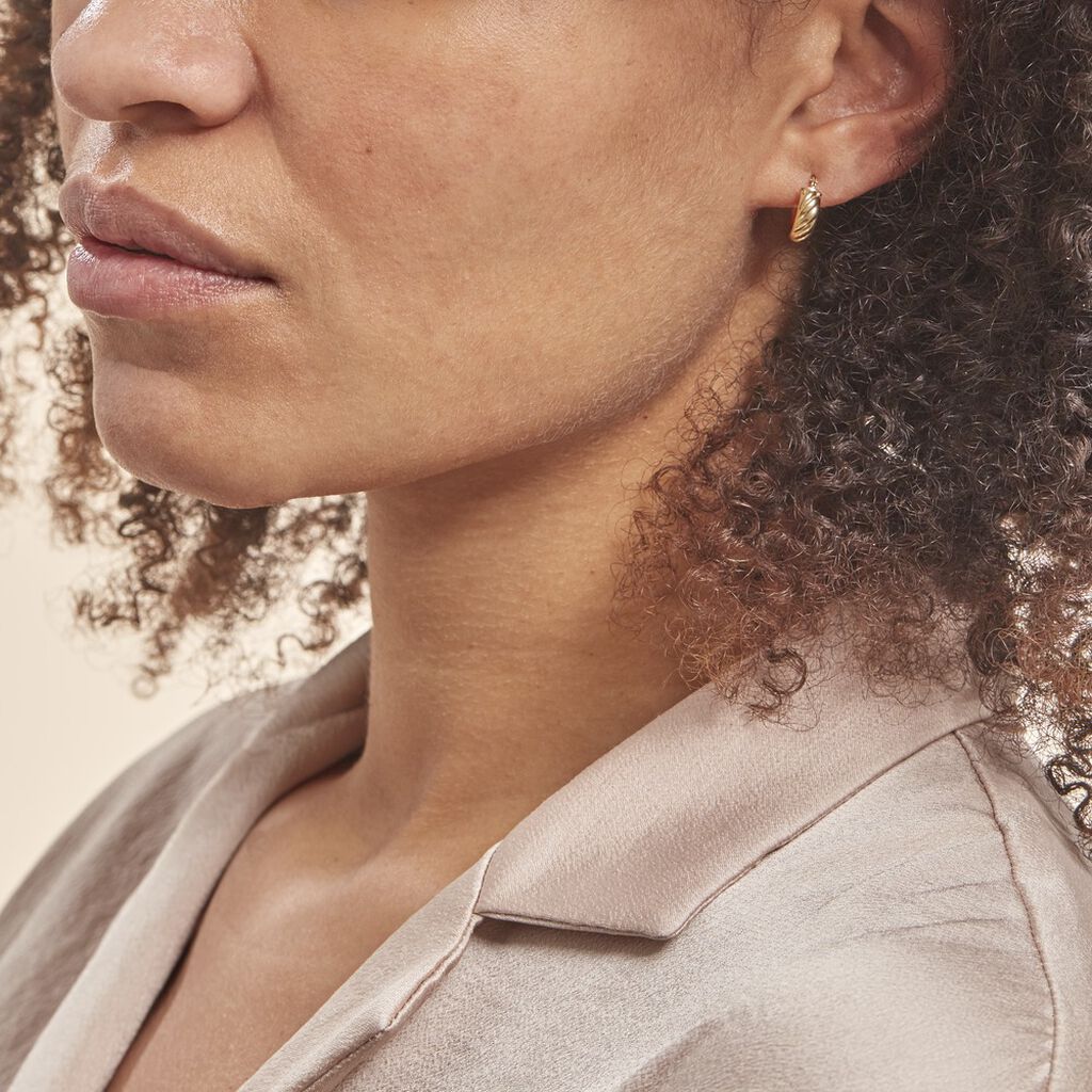 Créoles Mara Or Jaune - Boucles d'oreilles créoles Femme | Histoire d’Or