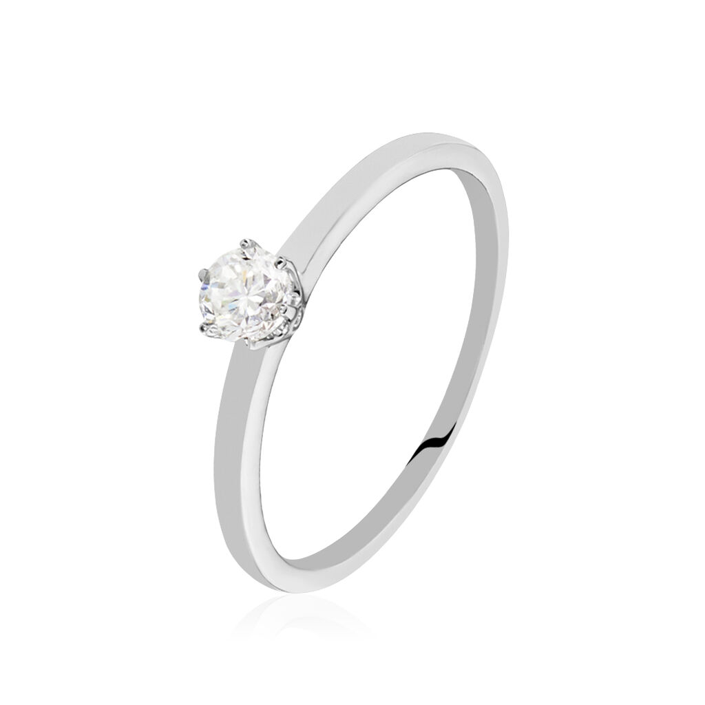 Bague Solitaire Natalia Pl Platine Blanc Diamant - Bagues solitaires Femme | Histoire d’Or
