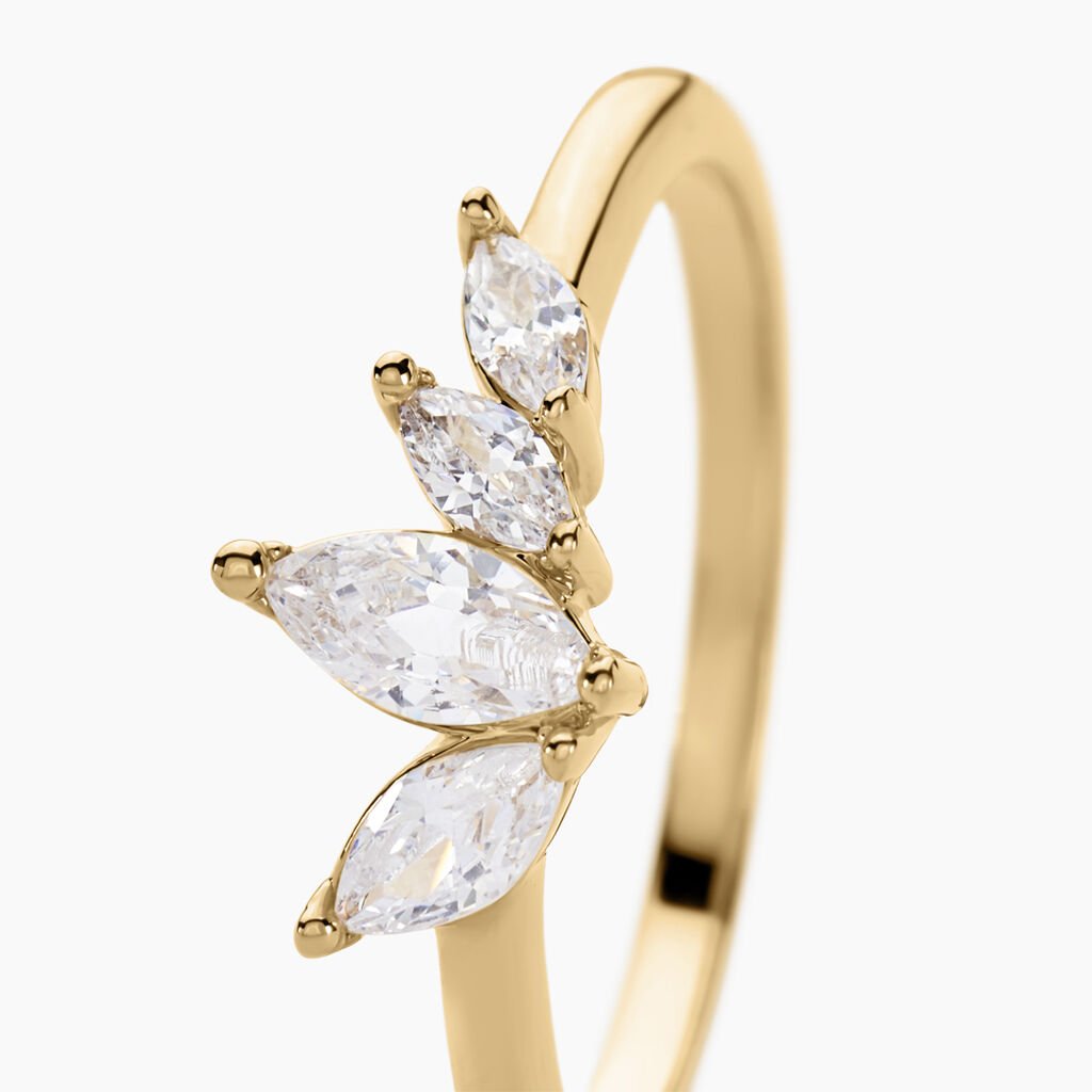 Bague Siona Plaque Or Jaune Oxyde De Zirconium - Bagues avec pierre Femme | Histoire d’Or