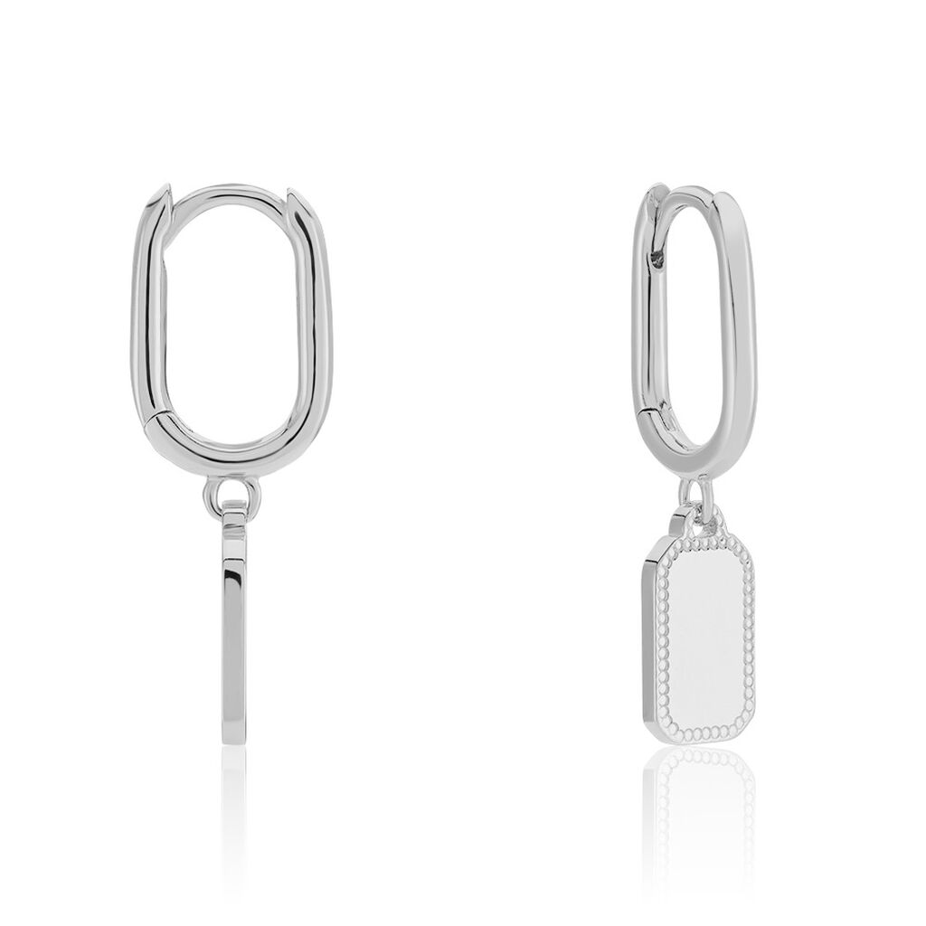 Créoles Jordana Argent Blanc - Boucles d'oreilles créoles Femme | Histoire d’Or