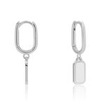 Cr&eacute;oles Jordana Argent Blanc - Boucles d'oreilles cr&eacute;oles Femme | Histoire d&rsquo;Or