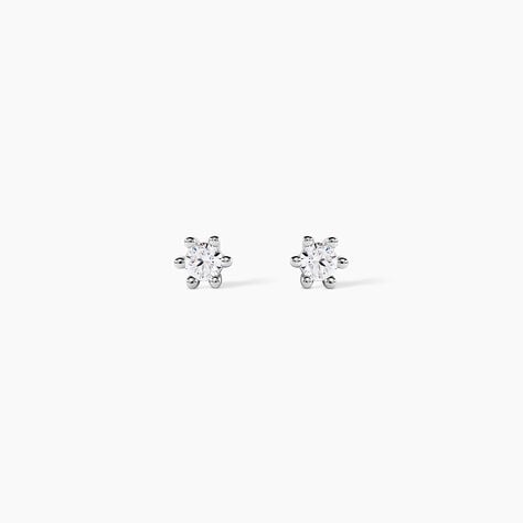 Boucles D'oreilles Puces Allison Argent Blanc Oxyde De Zirconium - Boucles d'oreilles fantaisie Femme | Histoire d&rsquo;Or
