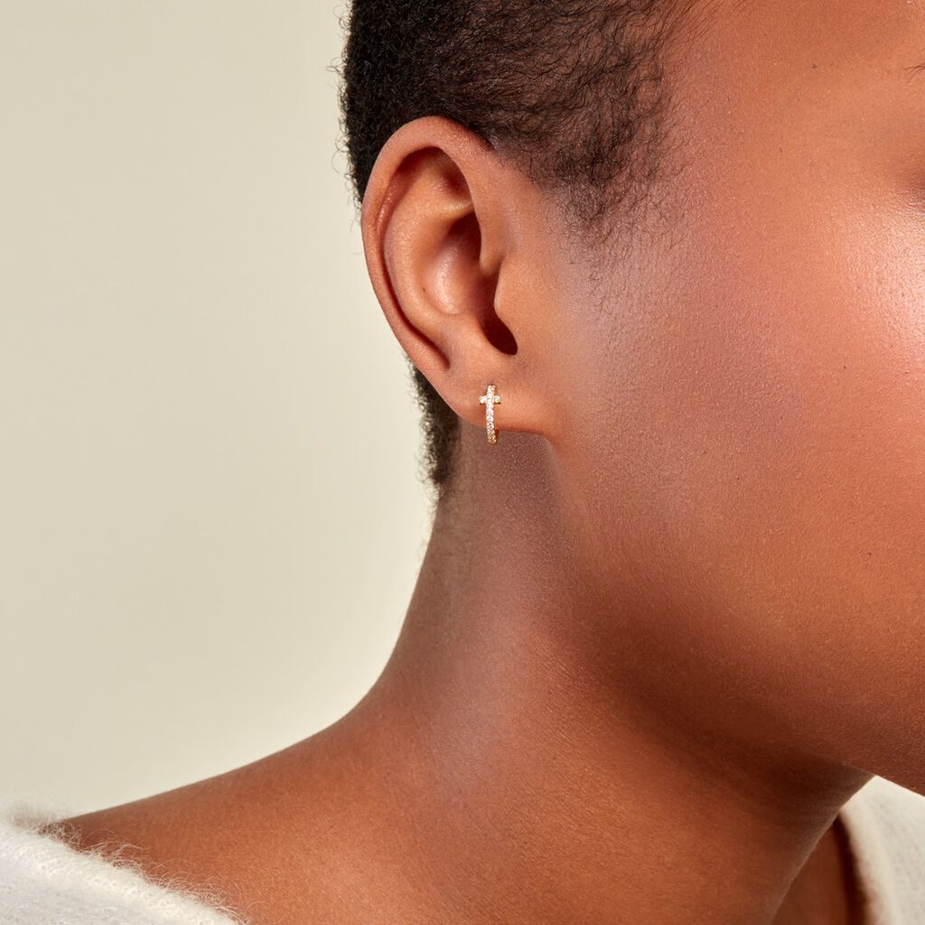 Créoles Like A Virgin Or Jaune Oxyde De Zirconium - Boucles d'oreilles créoles Femme | Histoire d’Or
