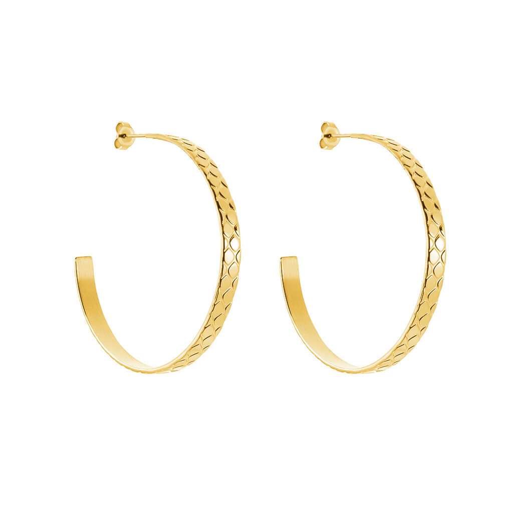 Créoles Abram Acier Jaune - Boucles d'oreilles créoles Femme | Histoire d’Or