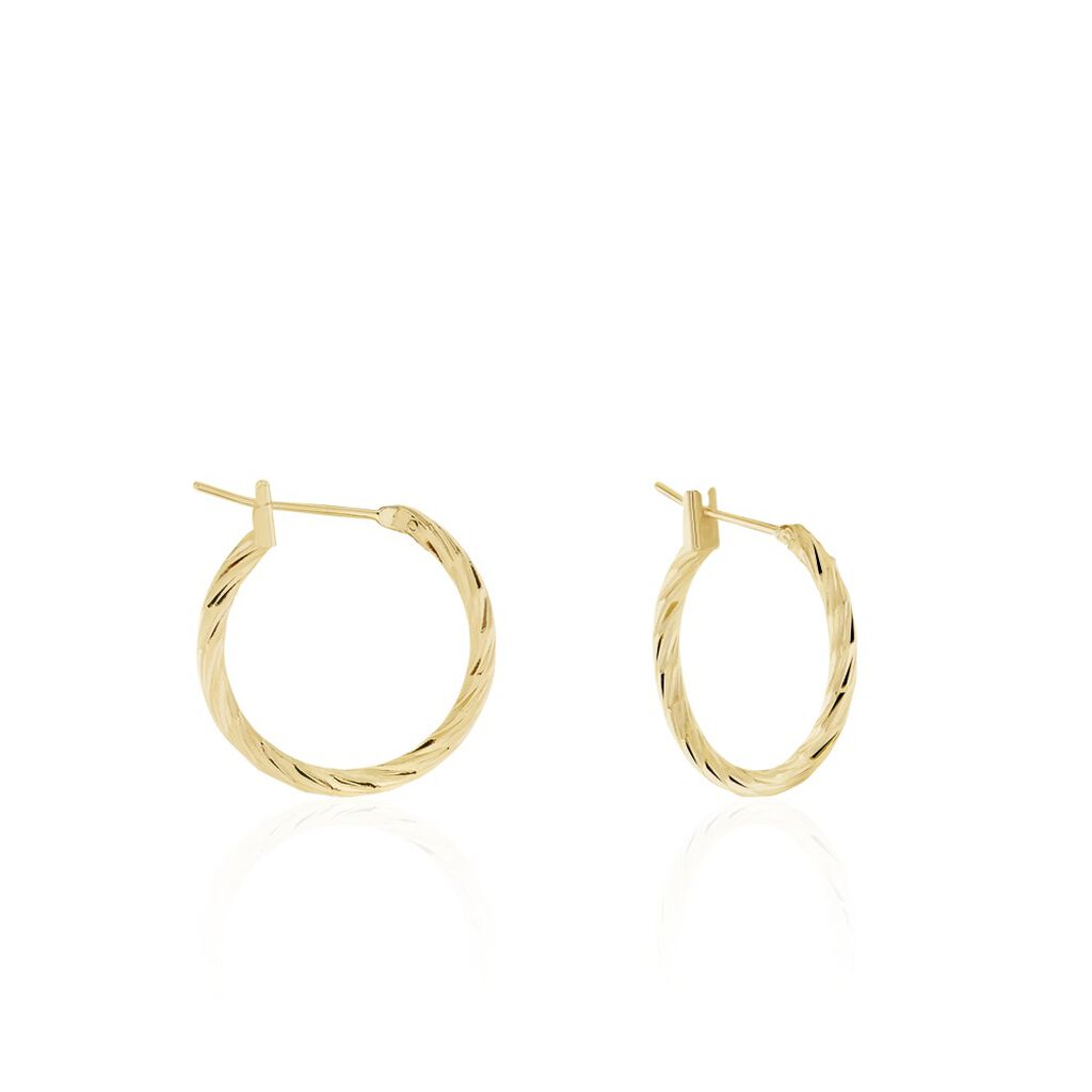 Créoles Siegfried Plaque Or Jaune - Boucles d'oreilles créoles Femme | Histoire d’Or