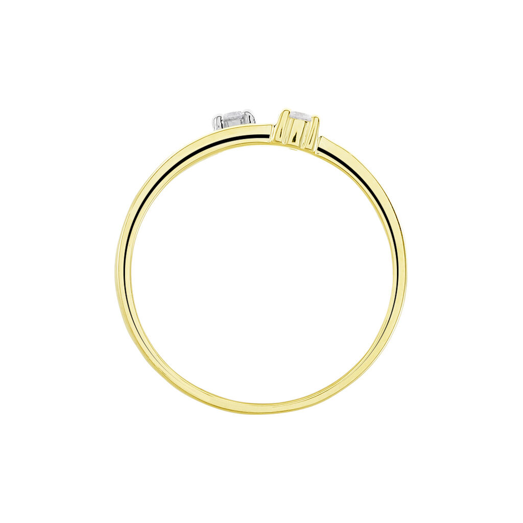 Bague Superposition Or Bicolore Diamant - Bagues avec pierre Femme | Histoire d’Or