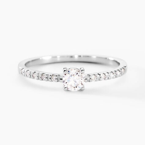 Bague Solitaire Servana Or Blanc Oxyde De Zirconium - Bagues solitaires Femme | Histoire d&rsquo;Or