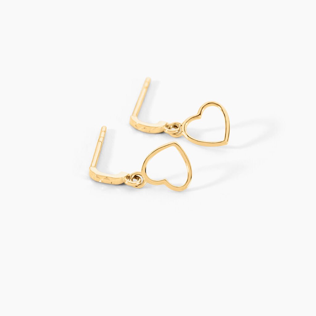Boucles D'oreilles Pendantes Anne-maudae Pendantes Coeurs Or Jaune - Boucles d'oreilles pendantes Femme | Histoire d’Or