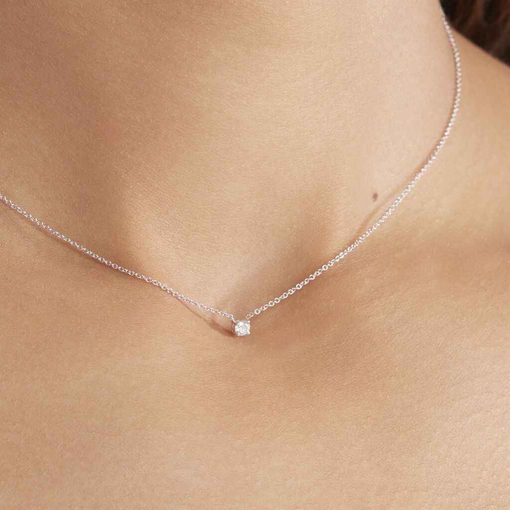 Collier Aphrodite Or Blanc Diamant - Colliers Femme | Histoire d’Or