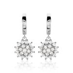 Cr&eacute;oles Argent Blanc Maximille Oxydes De Zirconium - Boucles d'oreilles cr&eacute;oles Femme | Histoire d&rsquo;Or