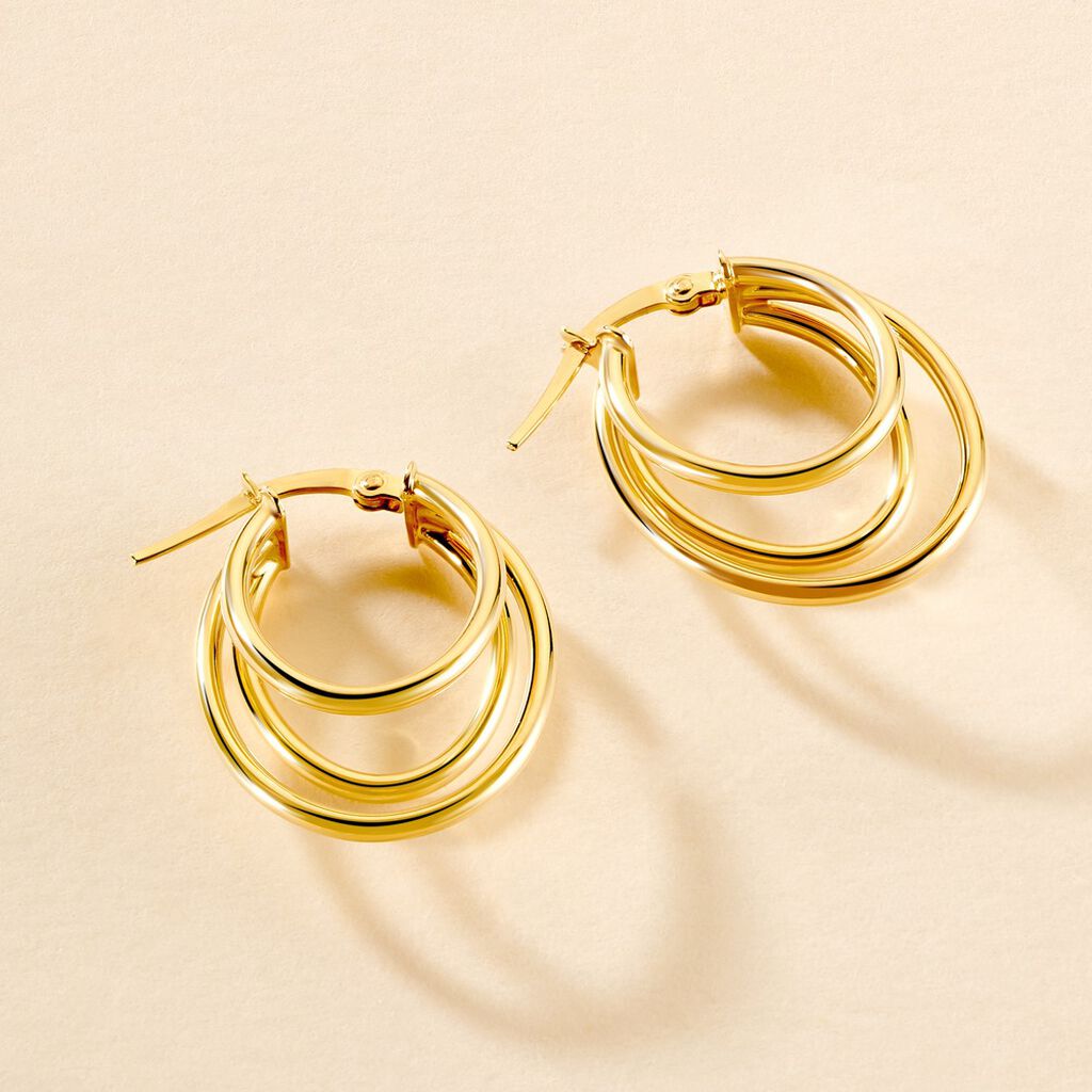 Cr&eacute;oles Trish Or Jaune - Boucles d'oreilles cr&eacute;oles Femme | Histoire d&rsquo;Or