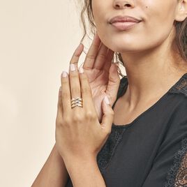 Bague Catharine 3 Rangs Or Jaune Diamant - Bagues avec pierre Femme | Histoire d’Or