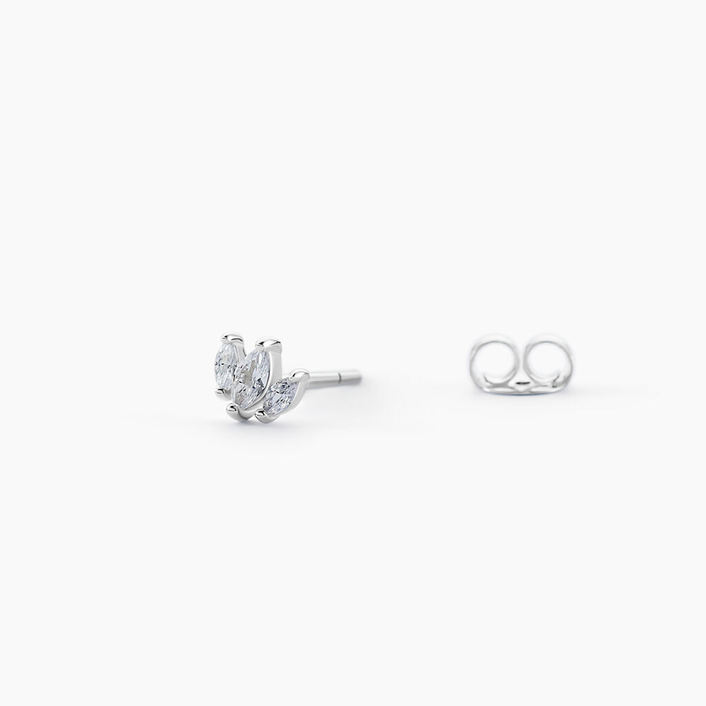 Boucles D'oreilles Puces Duchesse Argent Blanc Oxyde De Zirconium - Boucles d'oreilles fantaisie Femme | Histoire d’Or