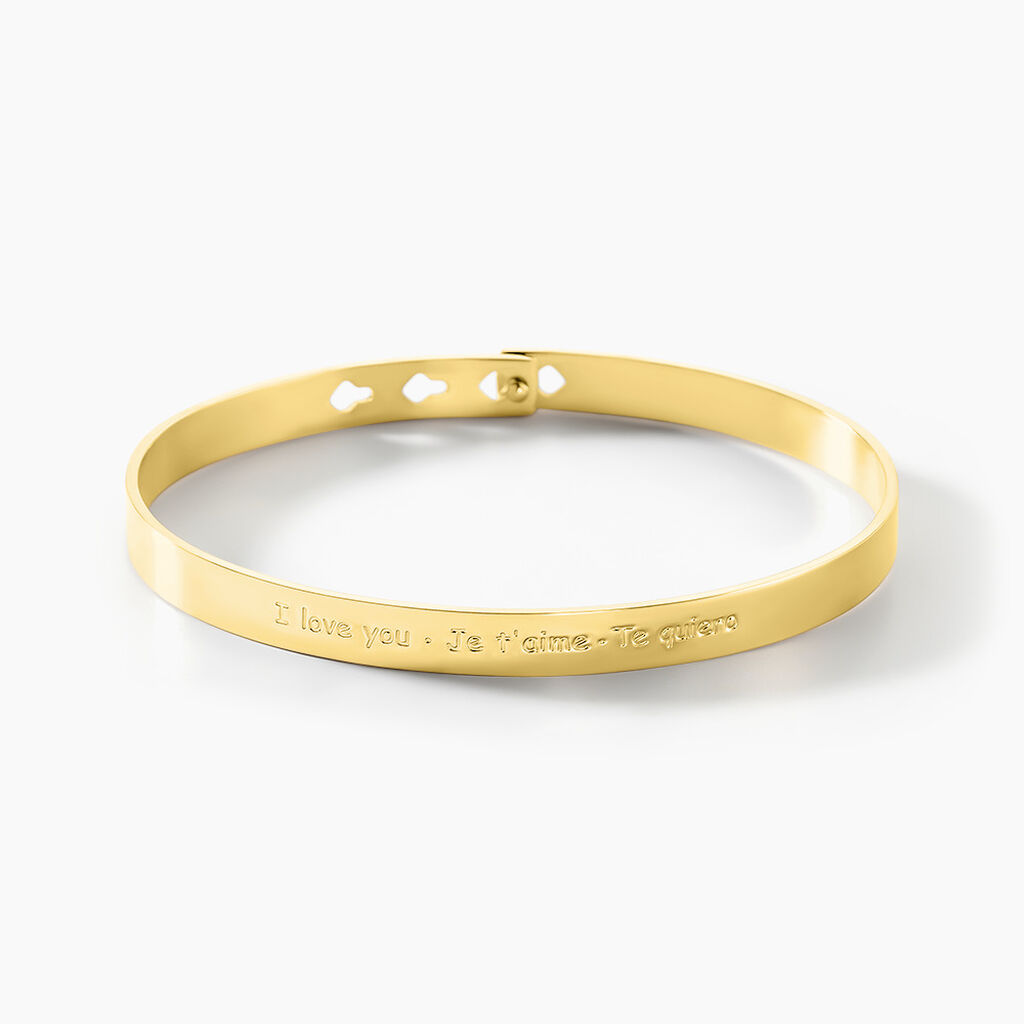 Bracelet Jonc Big Love Acier Jaune