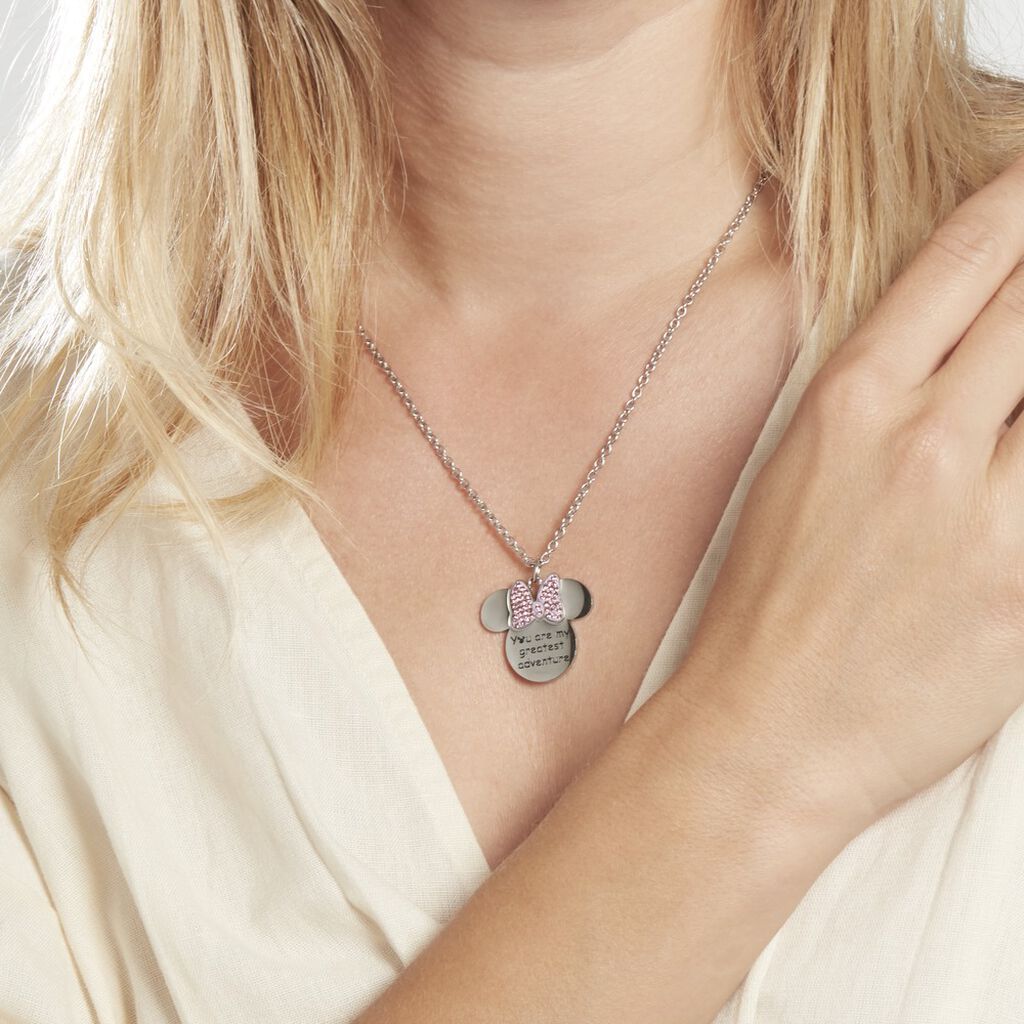 Collier Disney Acier Blanc Cristaux - Colliers fantaisie Femme | Histoire d’Or