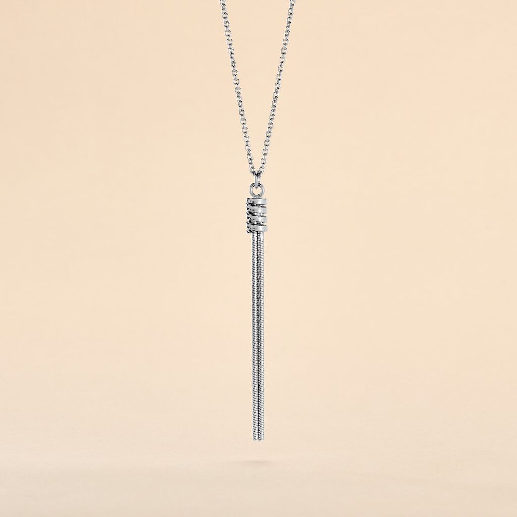 Collier Amaryllis Argent Blanc - Bijoux sans pierre Femme | Histoire d&rsquo;Or