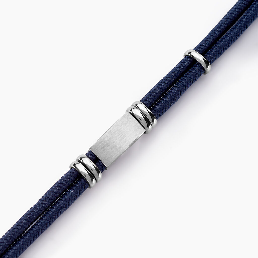 Bracelet Yannik Acier Blanc - Bracelets cordon Homme | Histoire d’Or
